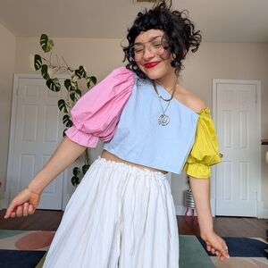 Crosby By Mollie Burch Top with Puff Sleeves